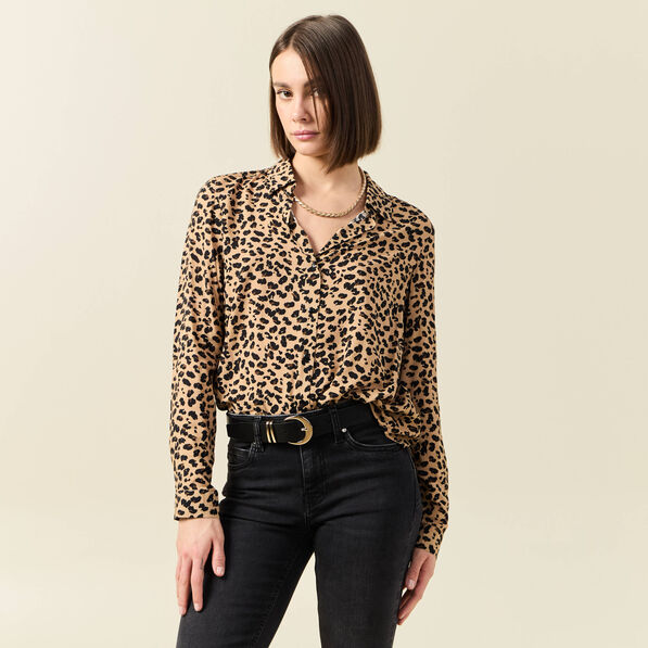 chemise manches longues marron clair femme Chemise manches longues marron clair femme