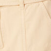 Short cargo fluide ceinturé creme femme