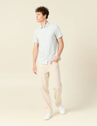 Chemise manches courtes vert olive homme