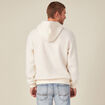 Sweat à capuche sherpa ecru homme