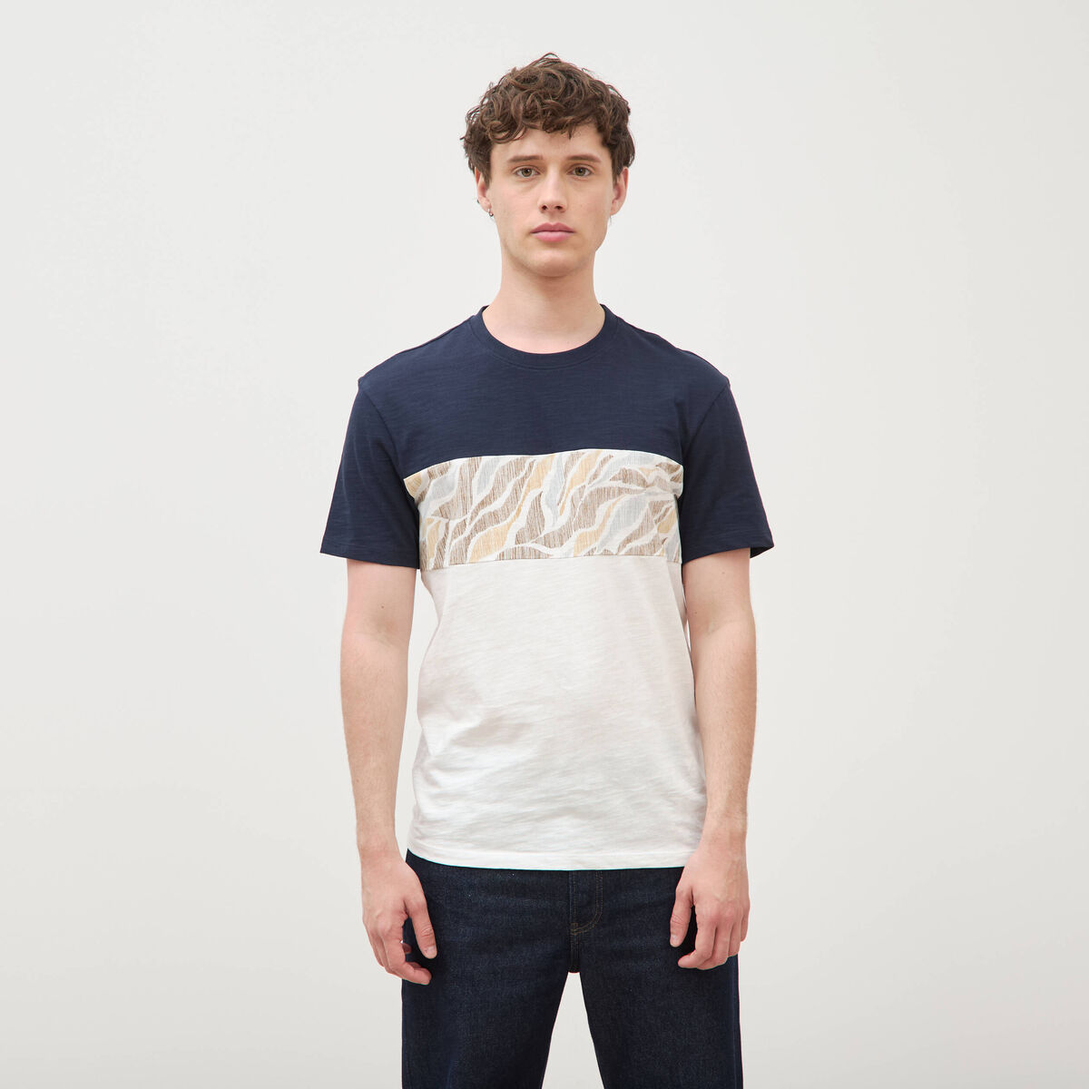 T-shirt manches courtes ecru homme