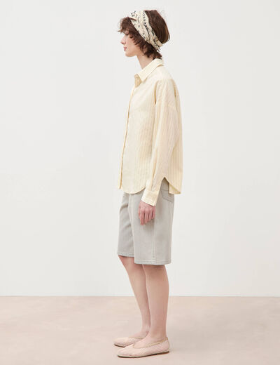 Chemise manches longues fluide creme femme