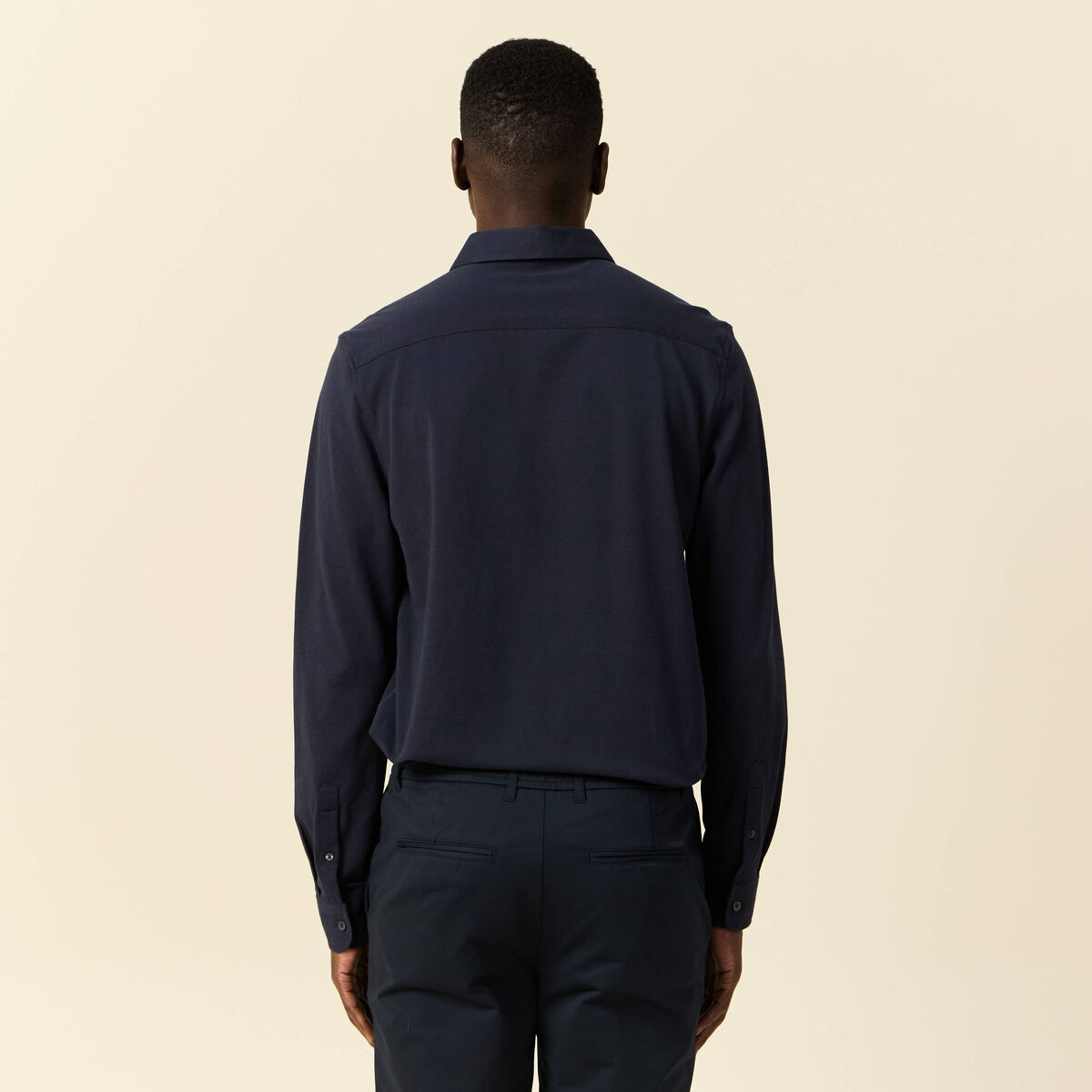 Chemise manches longues bleu marine homme