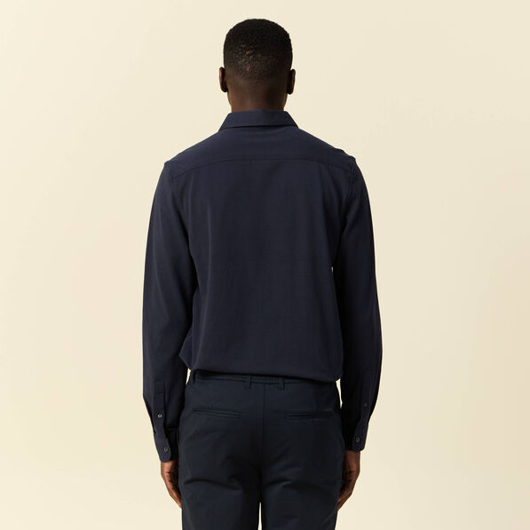 Chemise manches longues bleu marine homme