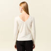 Pull manches longues ajouré creme femme