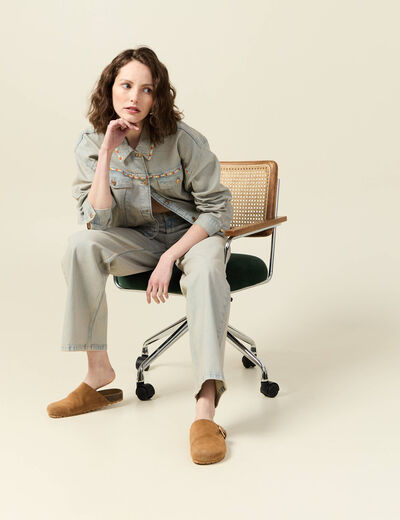 Veste oversize en jean bleu ciel femme