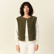 Gilet sans manches vert kaki femme