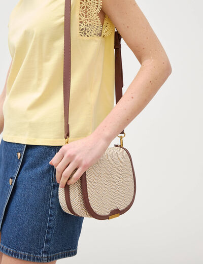 Sac bandouli&egrave;re avec doublure marron femme