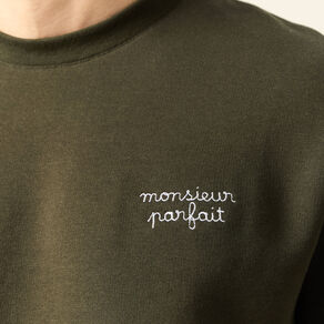 Sweat manches longues vert kaki homme