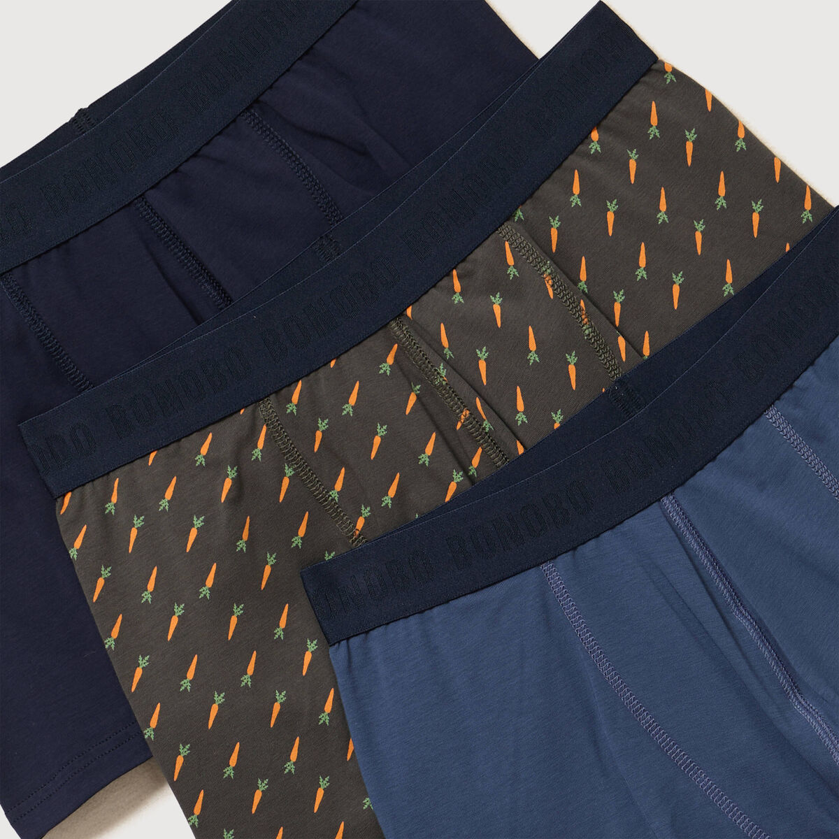 Lot de 3 boxers vert kaki homme