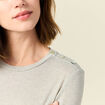 T-shirt manches longues avec laine gris clair femme