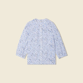 Chemise à manches longues bleu femme