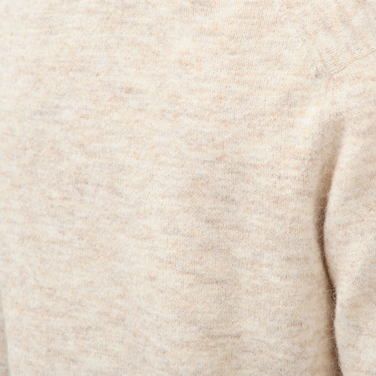 Pull droit col v manches longues creme femme