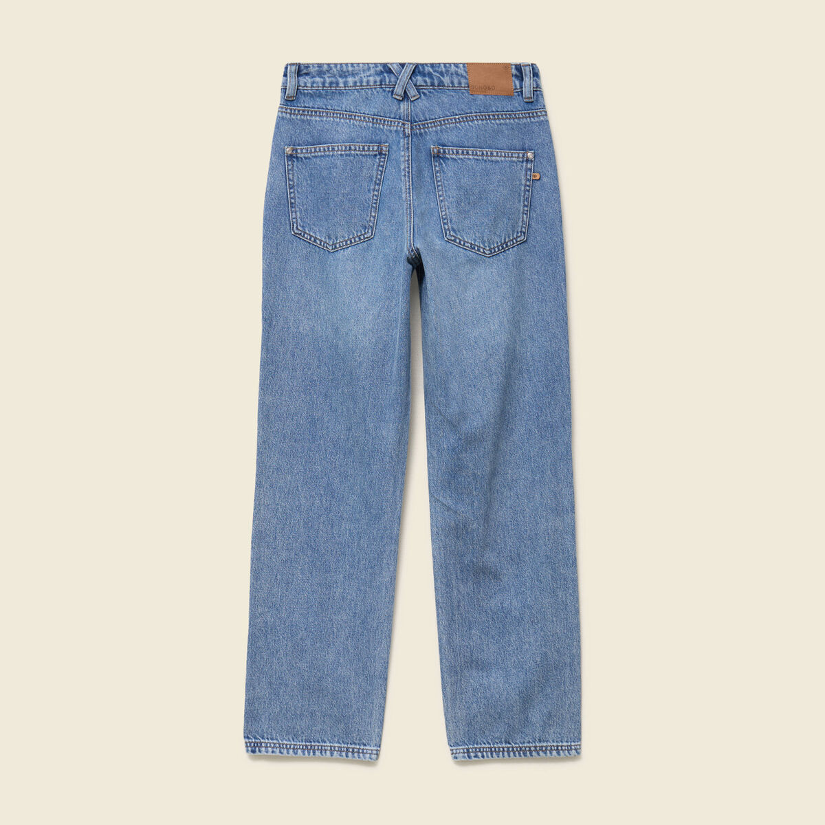 Jeans taille haute avec strass denim used femme