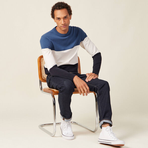 Pull éco-responsable bleu foncé homme