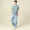 Polo manches courtes bleu gris homme