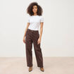 Jeans ample taille standard marron femme