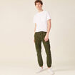 Pantalon cargo taille à cordon vert kaki homme