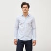 Chemise col am&eacute;ricain manches longues bleu ciel homme