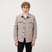 Surchemise boutonn&eacute;e beige homme