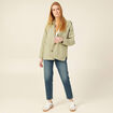 Veste droite avec poches vert kaki femme