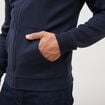 Sweat &agrave; capuche manches longues bleu marine homme