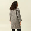 Manteau oversize col montant gris fonc&eacute; femme