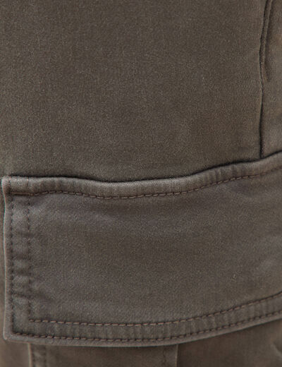 Pantalon battle bas resserr&eacute; vert fonc&eacute; homme