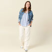 Blouse manches longues ecru femme