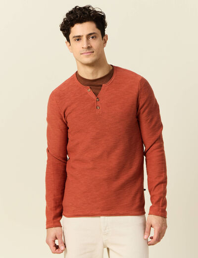 Pull manches longues rose homme