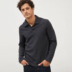 Polo manches longues noir homme