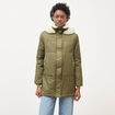 Parka droite &agrave; capuche vert kaki femme