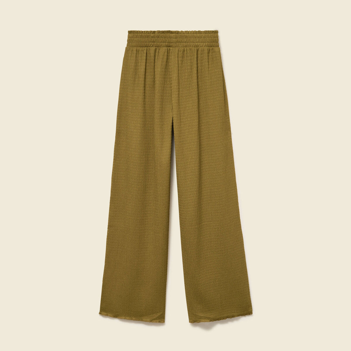 Pantalon loose avec ceinture vert kaki femme