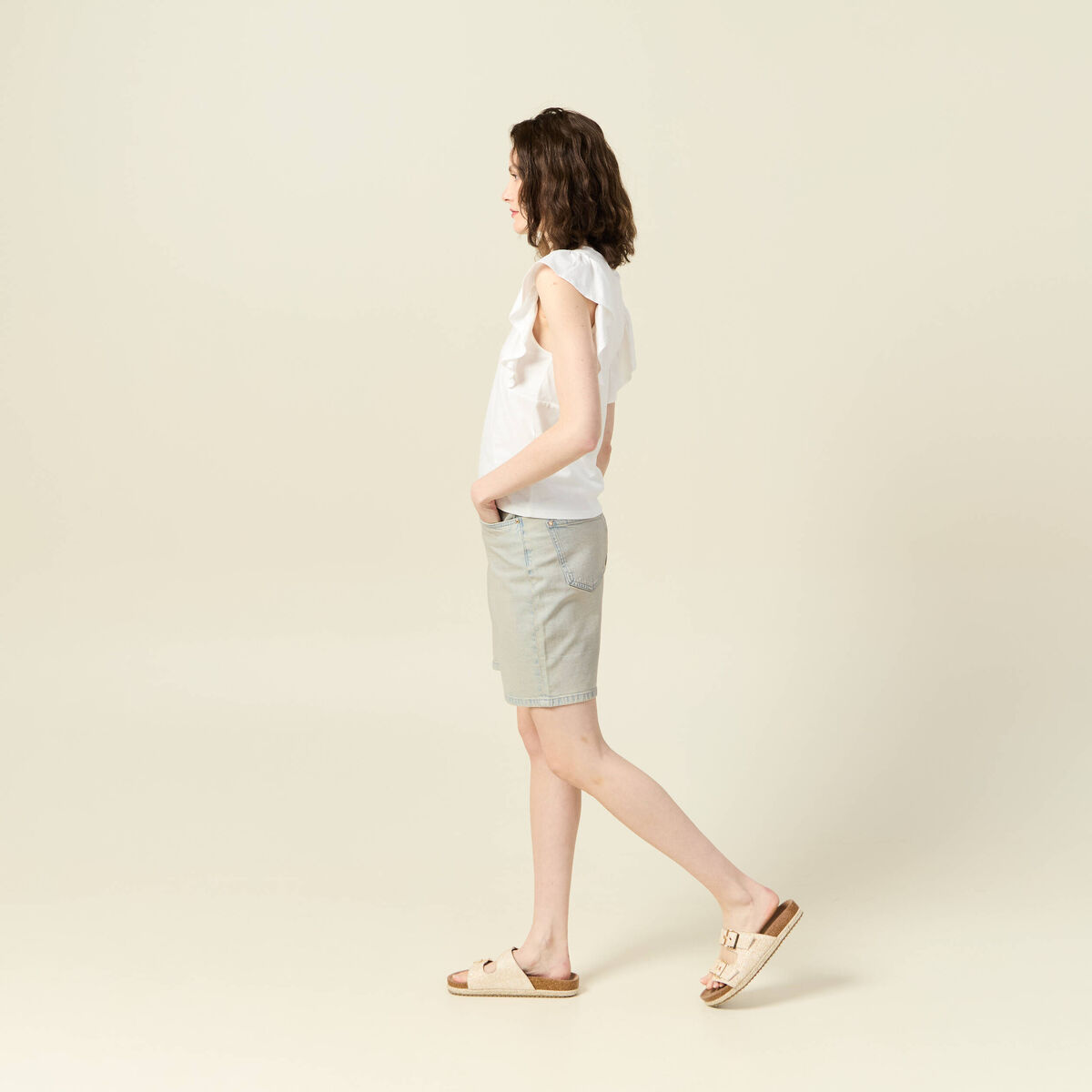 Débardeur sans manches blanc femme