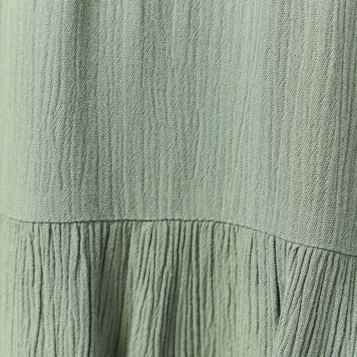 Jupe longue évasée vert kaki femme