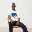 T-shirt droit col rond manches courtes ecru homme