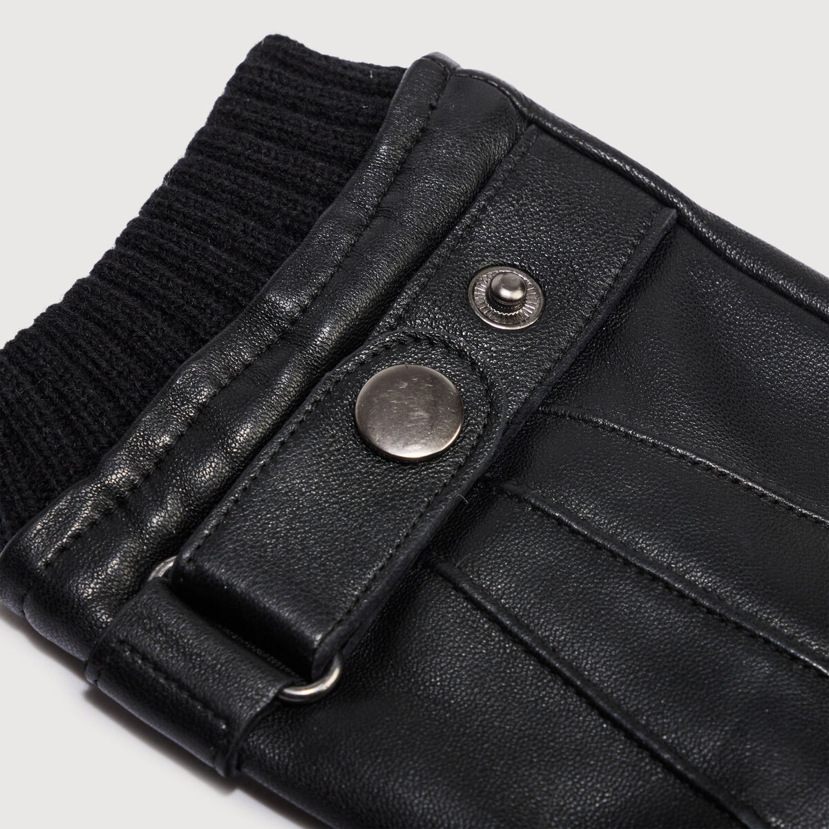 Gants en cuir avec doublure noir homme