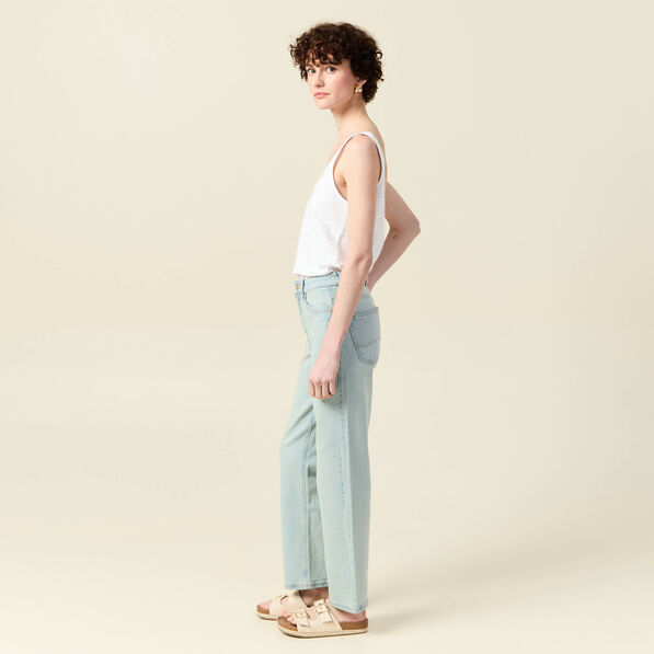 jeans droit 78eme denim baby bleu femme Jeans droit 7/8ème denim baby bleu femme