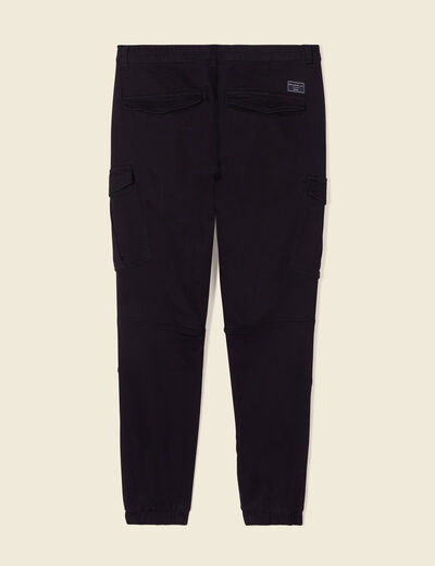 Pantalon cargo taille à cordon noir homme