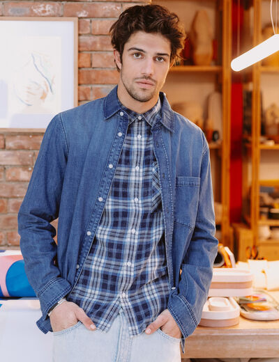 Chemise en jeans manches longues denim stone homme