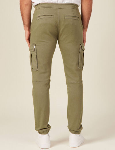 Pantalon battle bas resserré vert kaki homme