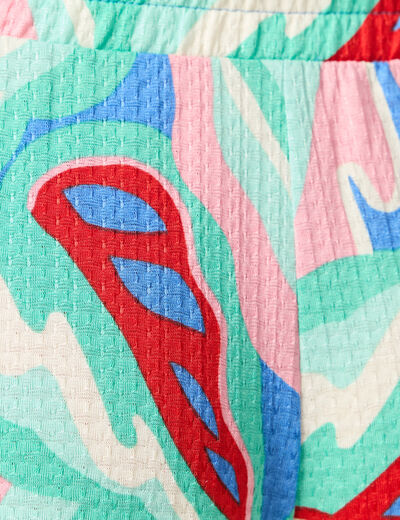 Pantalon fluide large multicolore femme