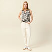 Chemise sans manches décolleté blanc femme