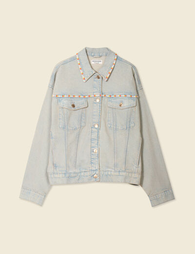 Veste oversize en jean bleu ciel femme