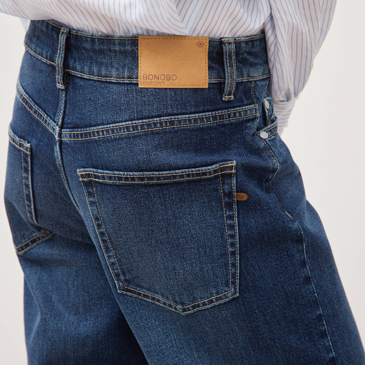 Jeans straight taille standard denim brut femme