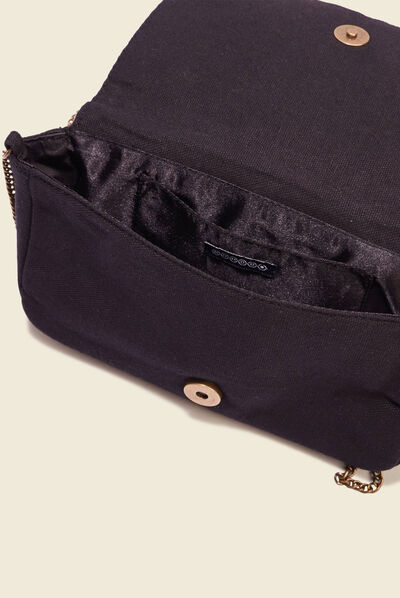 Sac à sequins et perles noir femme