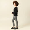 Pull manches longues col rond noir femme