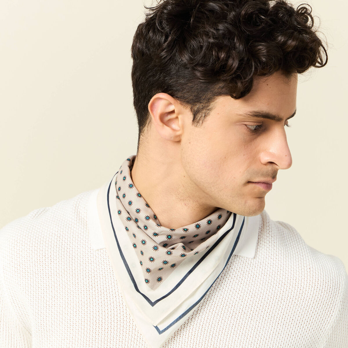 Foulard beige homme