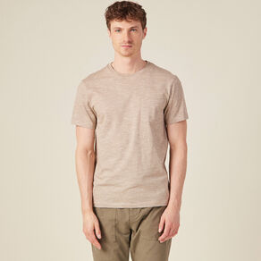 T-shirt manches courtes marron foncé homme