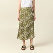 Jupe longue portefeuille vert olive femme